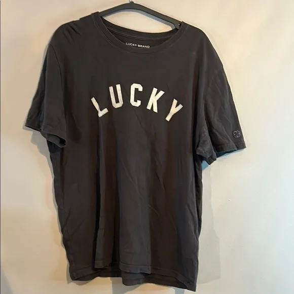 Lucky Brand Black Short Sleeve Tee Classic Casual - Picture 1 of 5